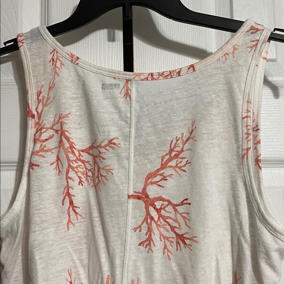 Old Navy off white & coral linen blend lightweight tank top blouse shirt LARGE - Picture 4 of 8